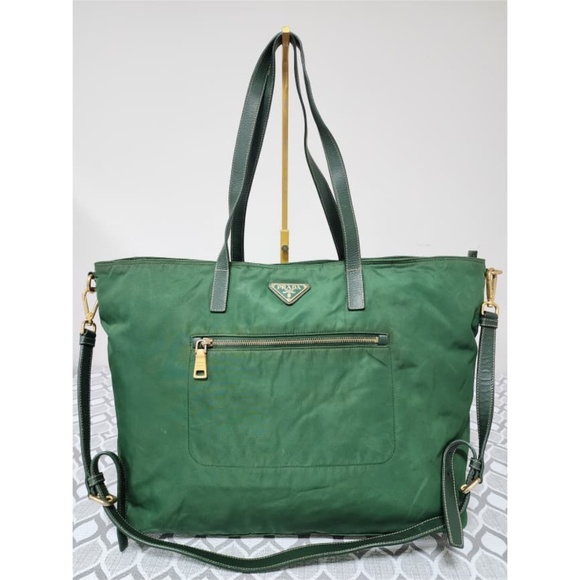 Authentic PRADA Nylon 2way Shopper Tote Bag Green - Picture 16 of 16
